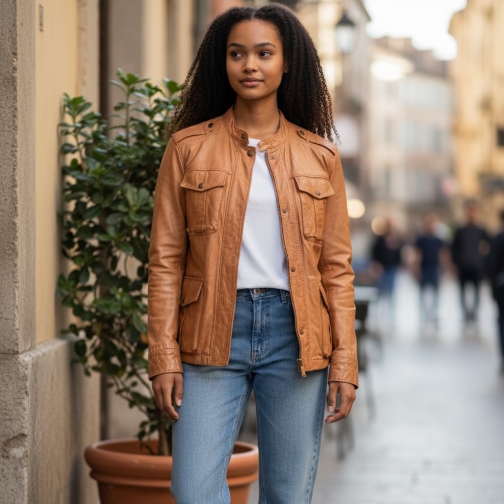Bomb Boogie Women’s Made in Italy Leather Jacket